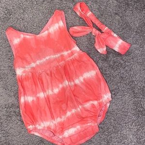 Baby girl 3-6 month Gap Onesie with Matching headband